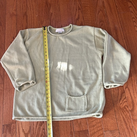 Vintage J Jill Pullover Sweater Green Crew Rolled Hem Women’s Plus size - Picture 7 of 10